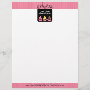 Cupcake Sign Bakery Personalized Letterhead