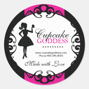 Cupcake Silhouette Packaging Stickers