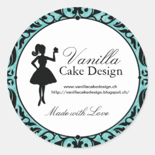 Cupcake Silhouette Packaging Stickers