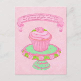 Cupcake Stand ~ Good Gift Scripture Postcard