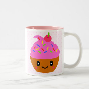 cupcake, sugar cakes cherry Two-Tone coffee mug