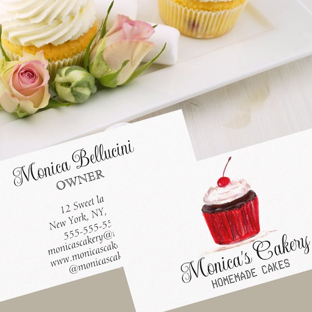 Cupcake Sweet Cakes Bakes Homemade Bakery  Business Card (Creator Uploaded)