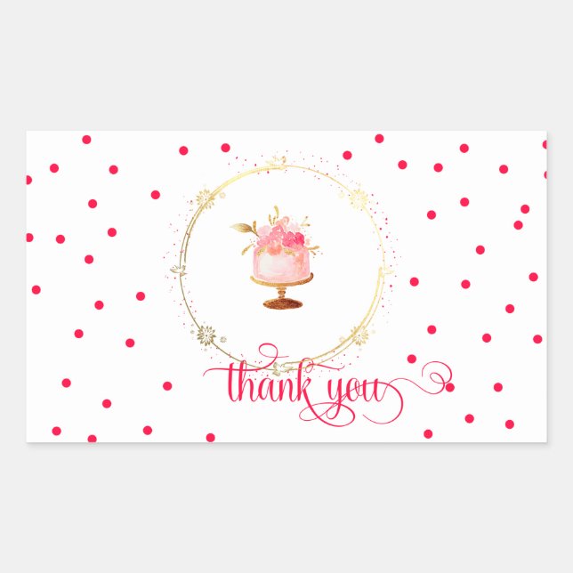 ★  Cupcake thank you Rectangular Sticker (Front)