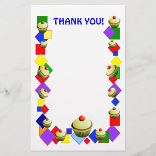 CUPCAKE  "Thank you!" Stationary Stationery