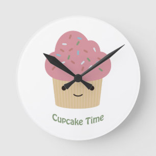 Cupcake Time! Round Clock