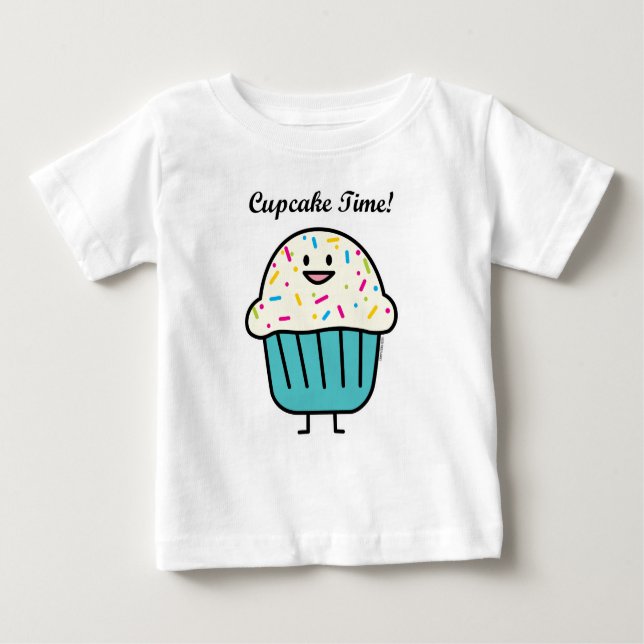 Cupcake Time with sprinkles sweet dessert fondant Baby T-Shirt (Front)
