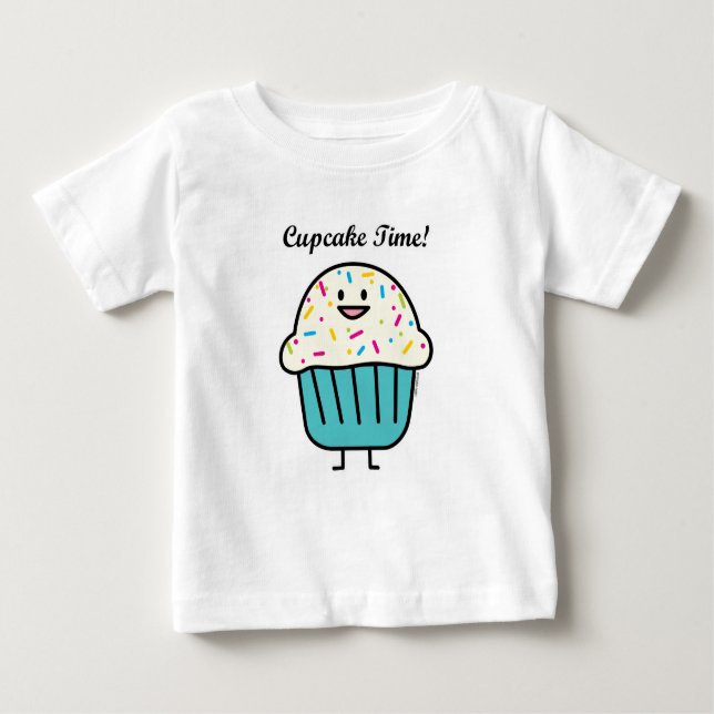 Cupcake Time with sprinkles sweet dessert fondant Baby T-Shirt (Front)