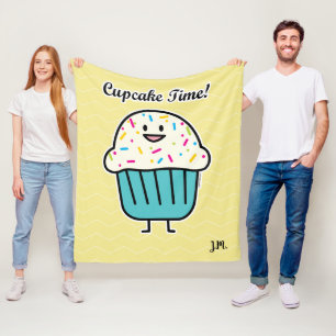 Cupcake Time with sprinkles sweet dessert fondant Fleece Blanket