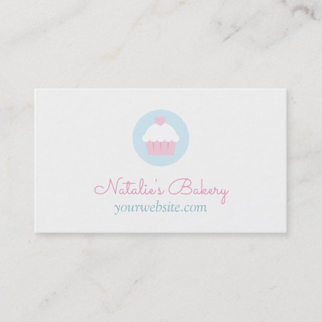 Cupcake Tiny Heart Pastry Bakery Business Cards (Front)