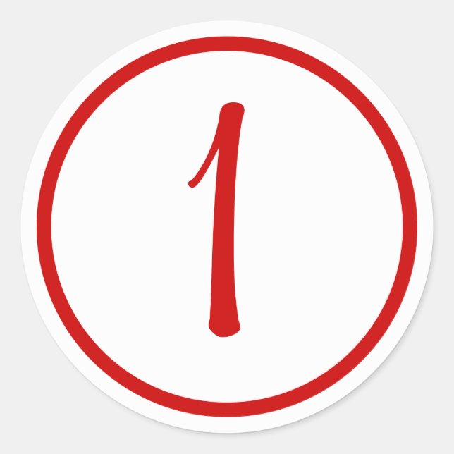 Cupcake Topper Sticker with Number (Front)