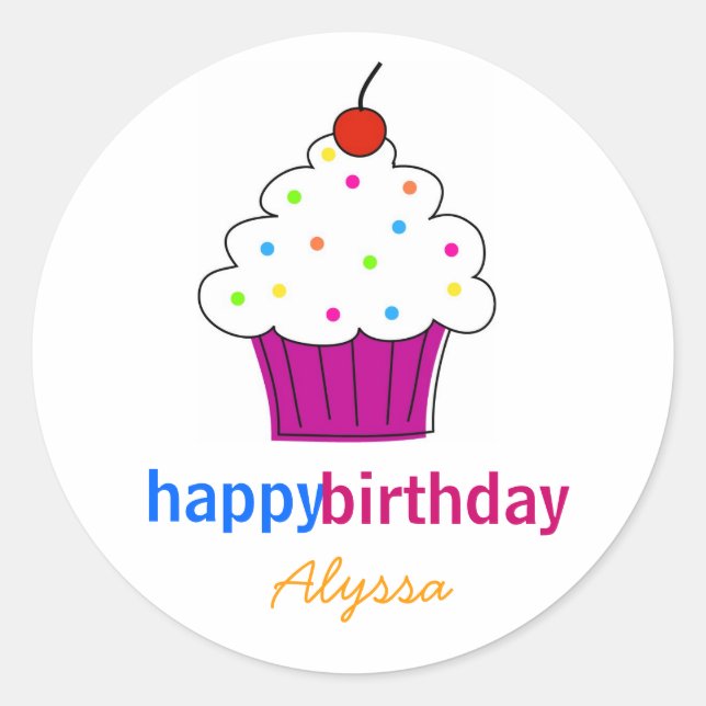 Cupcake Topper Stickers (Front)