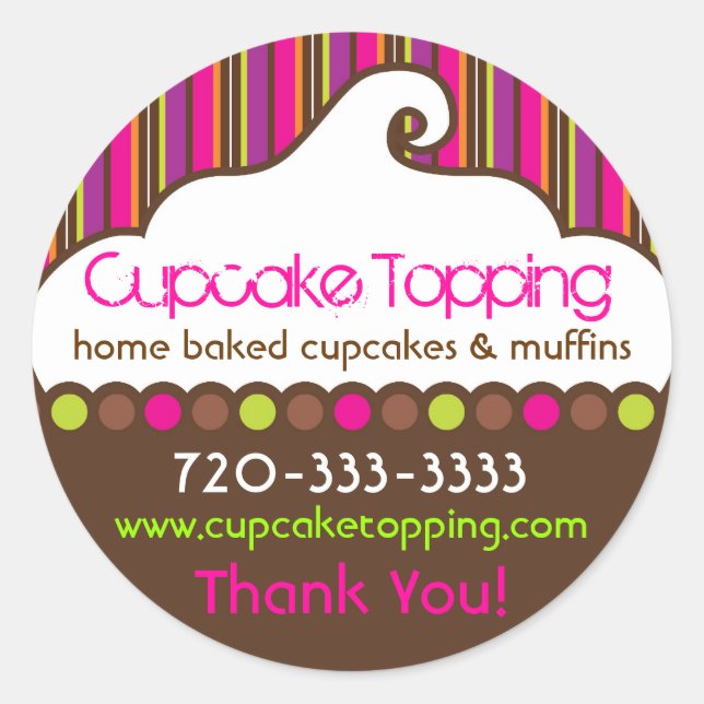 Cupcake Topping Retro Stickers (Front)