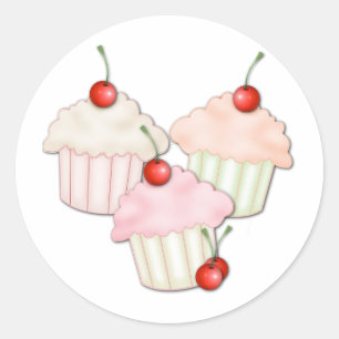 Cupcake Trio Classic Round Sticker