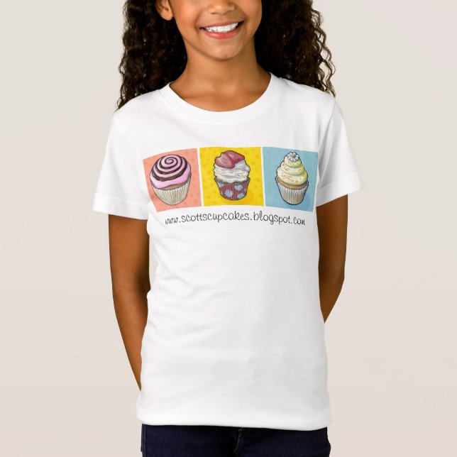 cupcake trio primary colours T-Shirt (Front)