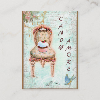 Cupcake Victorian Chair Business Cards