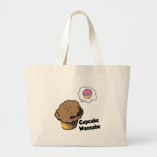 Cupcake Wannabe Muffin Large Tote Bag