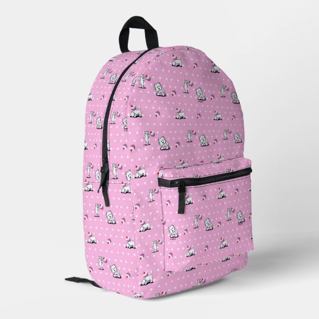 Cupcake Westies KiniArt Printed Backpack (Back Corner Left)