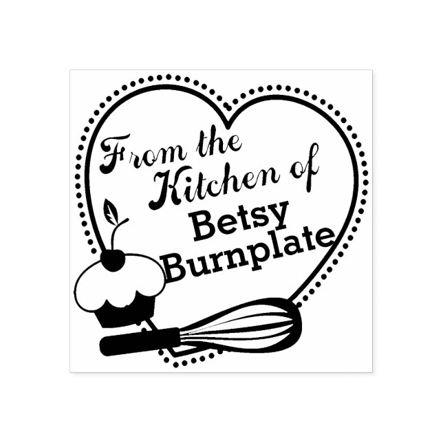 Cupcake whisk heart baking from the kitchen of rubber stamp (Imprint)