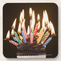 Cupcake with birthday candles