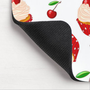 Cupcake With Cherries Pattern Mouse Pad
