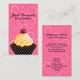 Cupcake with Cherry Baker Business Card