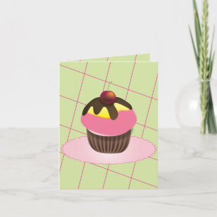 Cupcake with Cherry Birthday Card