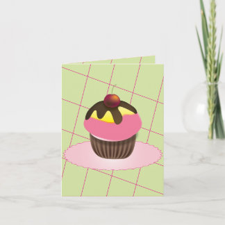 Cupcake with Cherry Birthday Card