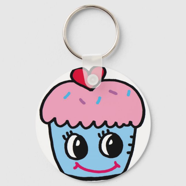 cupcake with heart key ring (Front)