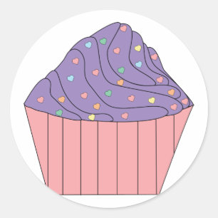 Cupcake with Heart Sprinkles Sticker