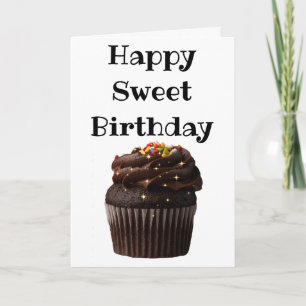  cupcake with sparkles happy sweet birthday card