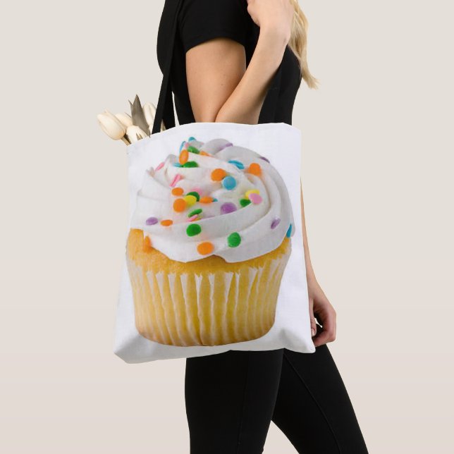 Cupcake with Sprinkles Huge popular Tote Bag (Close Up)