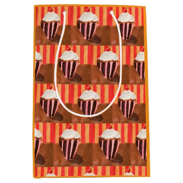 Cupcake with Vanilla Frosting Medium Gift Bag (Front)