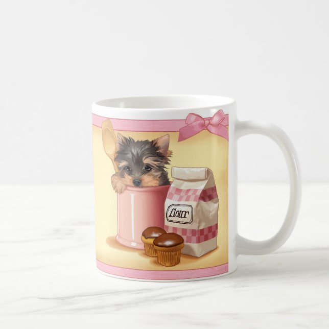 Cupcake Yorkie Coffee Mug (Right)