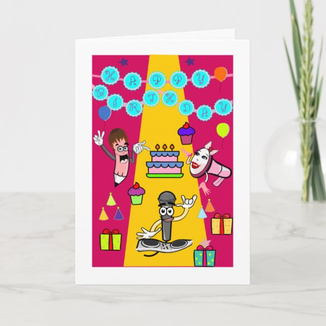 Cupcakes and Balloons Birthday Card (Front)