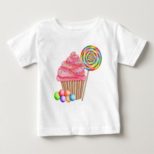 Cupcakes and Candy Birthday T Shirt (Front)