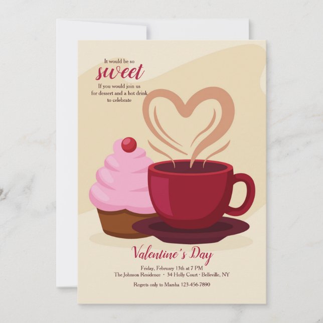 Cupcakes and Coffee Invitation (Front)