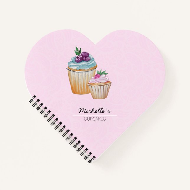 CupCakes And Fruits Watercolor Notebook (Front)