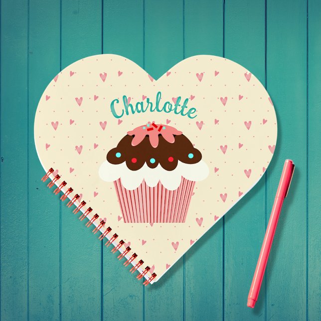Cupcakes and Hearts Personalised  Notebook (Creator Uploaded)