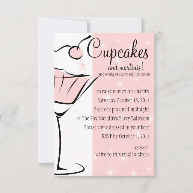 Cupcakes and Martinis Invitation (Front)