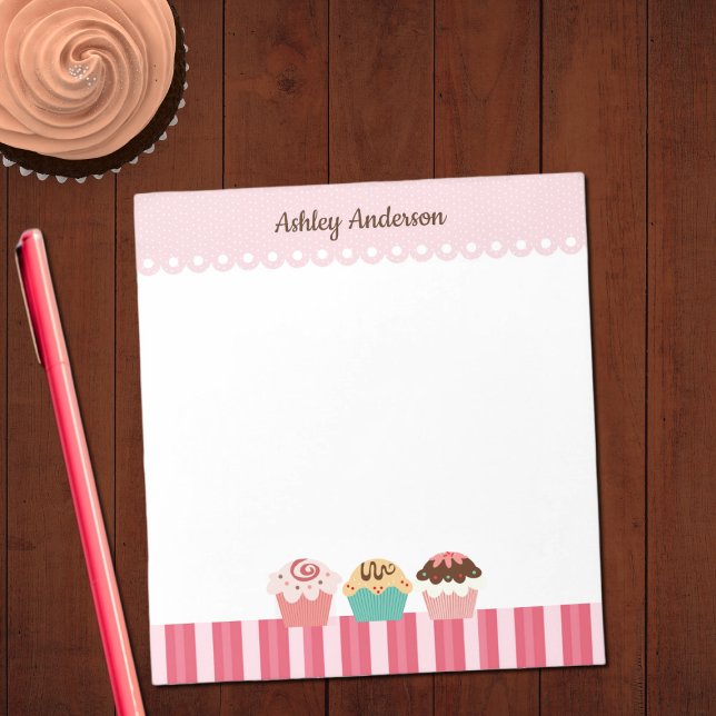 Cupcakes and Pink Stripes Notepad (Creator Uploaded)