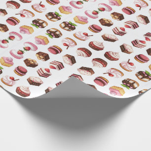 Cupcakes and sweet treats wrapping paper