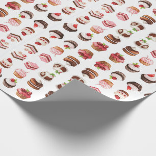 Cupcakes and sweet treats wrapping paper