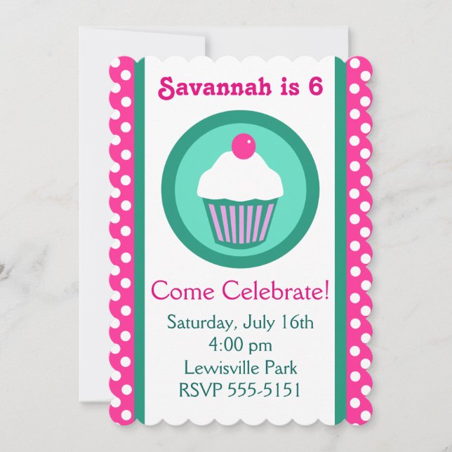 Cupcakes birthday invitation (Front)