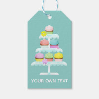 Cupcakes Cake Stand Teal Custom Text