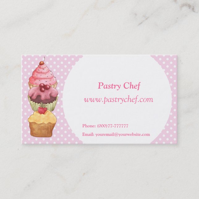 Cupcakes Cakes Pastries  Business Profile Card (Front)