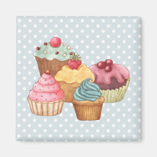 Cupcakes Cakes Pastry Magnet