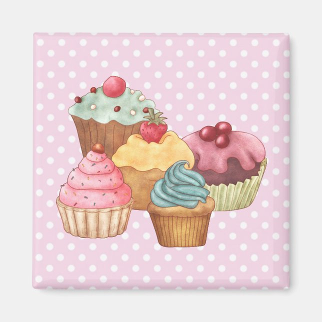 Cupcakes Cakes Pastry Magnet (Front)