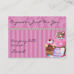 Cupcake's Chic Damask Bling Design  Business Card