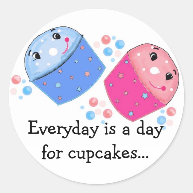 Cupcakes Classic Round Sticker (Front)
