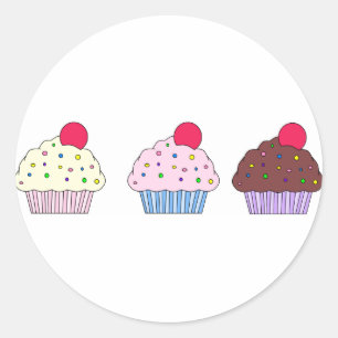 Cupcakes Classic Round Sticker